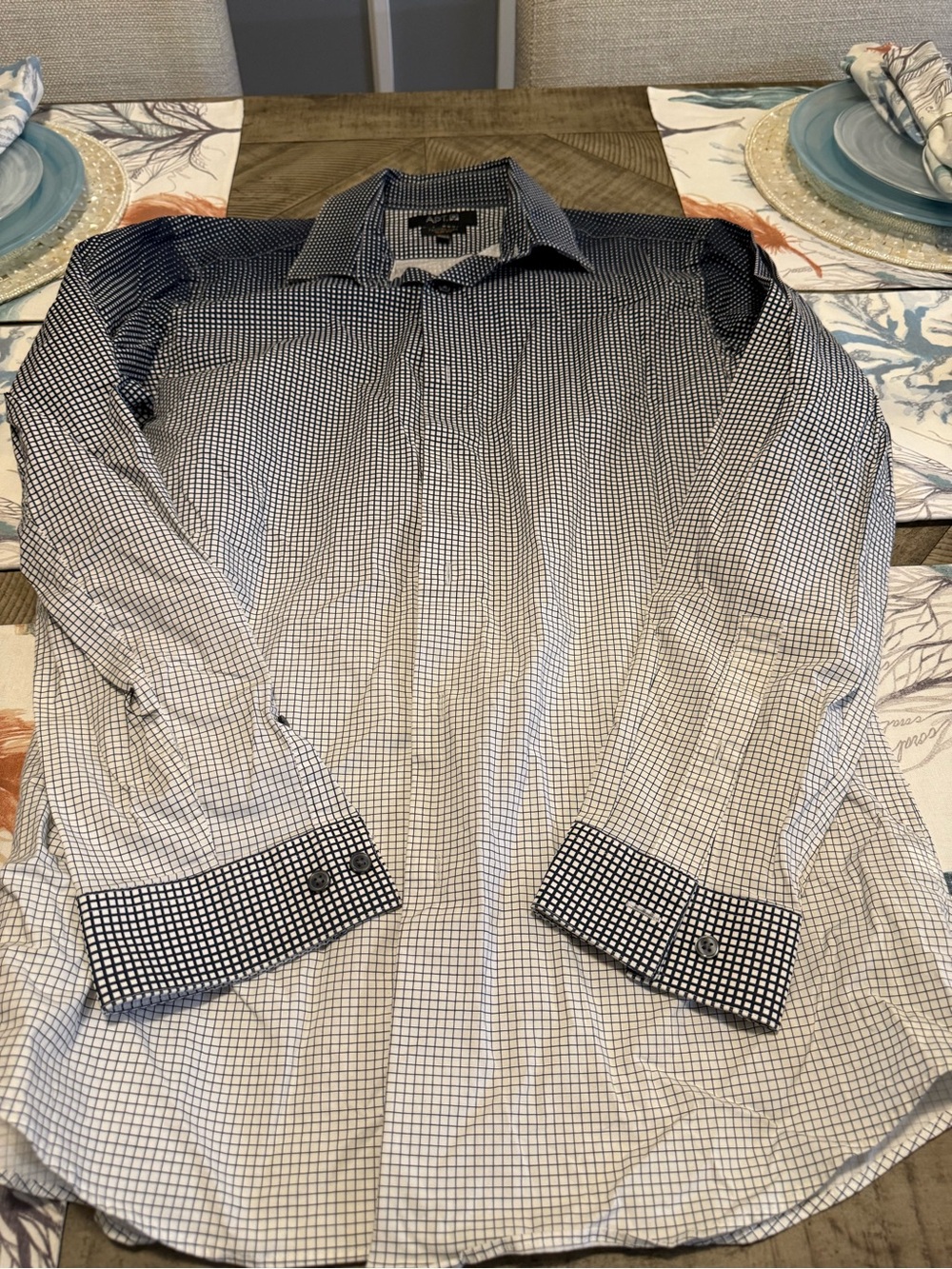 Apt 9 Men’s Black & White Check Ombré Dress Shirt